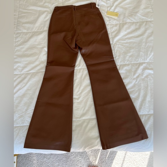 NWT ARITZIA WILFRED FREE BEATRIX FLARE PANT COGNAC VEGAN LEATHER - Picture 10 of 10